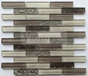 Strip Shine Crystal Glass Mosaic Classical Style Hot Sale Glass Mosaic for Kitchen Backsplash Tiles 3D Inkjet Classic Moroccan Design ရောင်စုံ Glass Material Mosaic Backsplash Tile