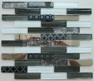 Strip Shine Crystal Glass Mosaic Классический стиль Горячие продажи Стеклянная мозаика для кухни Плитка для фартука 3D Струйный классический марокканский дизайн Цветной стеклянный материал Мозаика для фартука