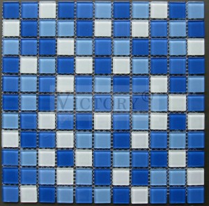 Tile Mosaic Alawọ ewe Tile Mosaic Tile Blue Mosaic Tile Awọ Alẹmọ Mosaic Kekere Awọn alẹmọ Mosaic Square Sisanra 4mm Square Dudu Gilaasi Buluu Mosaic fun SPA Apẹrẹ Foshan Factory Poku Awọ Awọ Crystal Mosaic Tiles