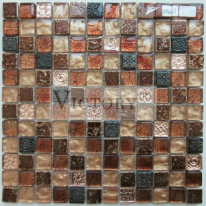 Flower Mosaic Jajayen Fale-falen buraka Mai launi Mosaic Tile Mosaic Kitchen Backsplash Ƙananan Dutse Mosaics Bathroom Mosaic Tile Ideas