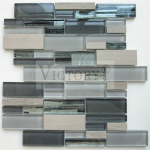 Canton Victory Glass និង Stone Mosaic Tile Carrara Marble Mosaic Tiles Marble Mosaic Tile Backsplash