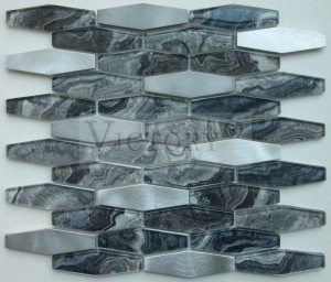 Hatszögletű mozaik csempe márvány mozaik csempe Backsplash márvány és üvegmozaik csempe mozaik cég