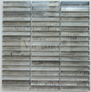 लॉबी वॉल फैक्ट्री के लिए 300*300 धातु टाइल पट्टी ग्लास मोज़ेक क्रिस्टल मोज़ेक टाइल प्रत्यक्ष थोक अच्छी गुणवत्ता वाली पट्टी ग्रे ग्लास धातु मोज़ेक टाइल