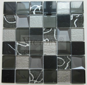 Tile Mosaic Square Marble Mosaic Tile Stone Mosaic Backsplash Black and White Mosaic Tile