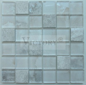 Vierkante mozaïektegels Marmeren mozaïektegel Steenmozaïek Backsplash Zwart-witte mozaïektegel