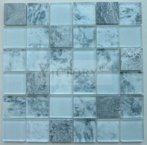 Čtvercové mozaikové dlaždice Mramorové mozaikové dlaždice Kamenná mozaika Backsplash Černobílé mozaikové dlaždice