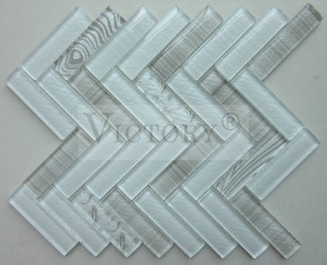 Backsplash Kaca Mosaic Genténg High Quality Mandi Grosir Kristal Strip Herringbone Kaca Mosaic Arch Bentuk Kaca Mosaic Hot-Dijual di Amérika