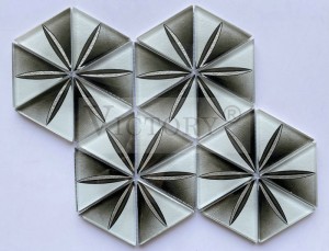 Reka bentuk Bunga Mewah Gaya Vintage 3D Jubin Mozek Kaca Kristal Disesuaikan Reka Bentuk Corak Seni Hiasan Jubin Mozek Bunga Cantik untuk Dinding