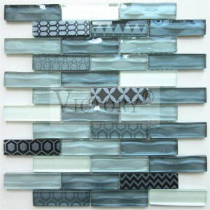 Fandresena Glass Mosaic Tiles Decorative Mosaic Tiles Mosaic Bathroom Tile Black and White Mosaic Tile