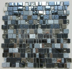 Bucătărie Backsplash Decorativ Shell Model Crystal Stone Mosaic Tile Fabrică Handmade Shell Mix Crystal Emperador/Perlino Bianco Marmură Mozaic