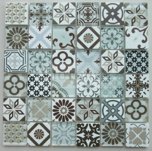 Pattern Inkjet Stone Mosaic Marble Mosaic Backsplash Stone Mosaic Ցնցուղի Մոզաիկա Խոհանոցի սալիկներ