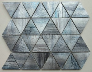 Marmar ko'rinishdagi kulrang rangli siyohli raqamli bosma uchburchak / chiziq / olti burchakli alyuminiy mozaik plitka