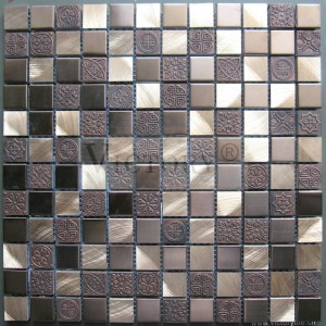 Fjouwerkante mozaïek tegels Metal mozaïek tegels aluminium mozaïek roestfrij stiel mozaïek metalen mozaïek tegels