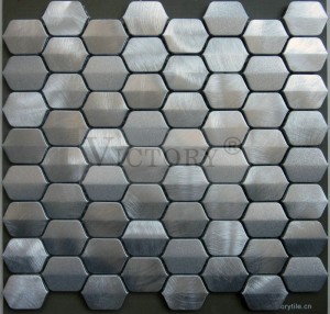 Šešiakampės mozaikos plytelės aliuminio mozaikinės metalinės mozaikinės vonios plytelės