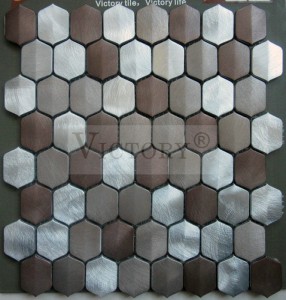 Hexagon Mosaic Genténg Aluminium Mosaic Metallic Mosaic Mandi Kotak