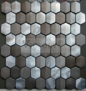 Hexagon Mosaic Tile Aluminium Mosaic Metallic Mosaic Bathroom Tile
