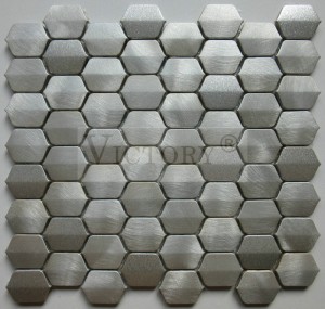 Piastrelle di mosaicu esagonale Mosaicu d'aluminiu Mosaicu metallicu piastrelle di bagnu