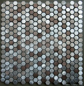 Aluminum Hexagon Mosaic ho an'ny birao, lakozia, efitra fandroana, Bedroom
