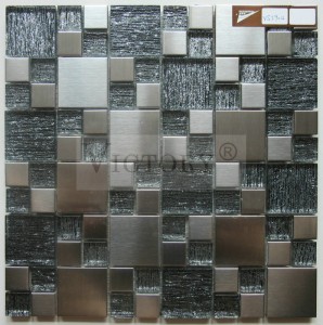 Metal Mosaik Edelstol Mosaik Aluminium Mosaik Metallesch Zoufall Mix Mosaik Metallic Sëlwer Mosaik Fliesen