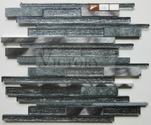 Tira de aluminio, cristal, piedra, mosaico, tira, mosaico de aluminio entrelazado y azulejo de vidrio, mosaico de cocina