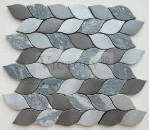 Vysoko kvalitný módny dizajnový hliník v tvare listu s mramorovou mozaikou pre backsplash