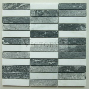 Victory Wave Grey Marble Mosaic China Stone Natuerlike Stone Mosaic Tile Marble Mosaic Tile Backsplash