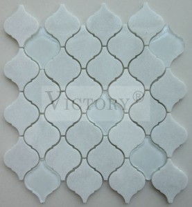 Ժամանակակից մետաղական և քարե խճանկար Գեղեցիկ դիզայն Flower Shape Marble Waterjet Mosaic Stone Waterjet Mosaic Tile Flower Mosaic Carrara Marble Mosaic Tiles Marble Mosaic Tile Backsplash