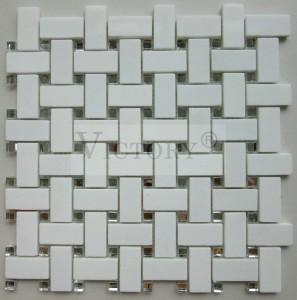 Carrara Marble Mosaic ටයිල්ස් Marble Mosaic Floor Tile Marble Mosaic Backsplash Mosaic කුස්සියට උපකරණ බිම ටයිල් ගල් ටයිල් කිරිගරුඬ මොසෙයික් දියමන්ති හැඩය රන් ලෝහ ආලේපිත ගල් මොසෙයික් සැරසිලි බිත්ති කහ ගල් මොසෙයික් ටයිල්