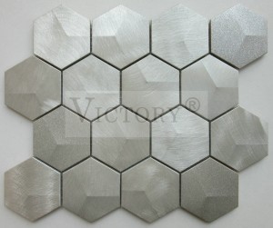 Hexagon Mosaic Tile Aluminium Mosaic Metallic Mosaic Kopalniške ploščice Velike mozaične ploščice Mosaic Kuhinja Backsplash Metal Mosaic Wall Art