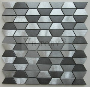 Kuhinjski stenski trak Backsplash Visokokakovostni kovinski mozaik iz mešanice aluminija Lepe aluminijaste mozaične ploščice za stensko dekoracijo v domačem hotelskem stanovanju