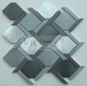 Mosaik Paduan Aluminium Logam Berkualitas Tinggi Disikat untuk Dapur Mosaik Logam Aluminium Berkualitas Baik Tidak Teratur