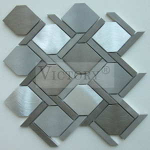 Yüksek Kaliteli Metal Alüminyum Alaşımlı Mozaik Mutfak için Fırçalanmış Düzensiz Kaliteli Alüminyum Metal Mozaik