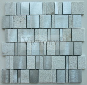 France Natural Style Apartment Landscape Quartzite Stone Aluminium Mosaic