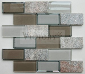 Gyönyörű design tükör konyhai Backsplash üvegmozaik kellék márvány mozaik csempe mozaik tükör mozaik műüveg + márvány mozaik