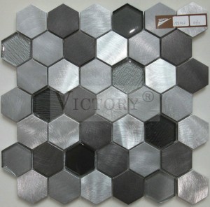 Hexagon Mosaic Tile Aluminium Mosaic Girazi Mosaic Tiles Mosaic Kitchen Backsplash Mosaic Design
