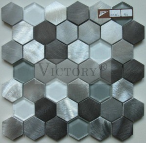 Hexagon Mosaic Tile Aluminium Mosaic Girazi Mosaic Tiles Mosaic Kitchen Backsplash Mosaic Design