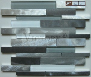 Mistura de alumínio bege de alta qualidade, mistura de alumínio, mosaico de vidro, tira de parede de cozinha, backsplash, mistura de alumínio de alta qualidade, mosaico de vidro