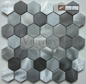 I-Hexagon Mosaic Tile Aluminium Mosaic Mosaic Mosaic Tiles Ikhishi likaMose Ikhishi le-Backsplash Mosaic Design
