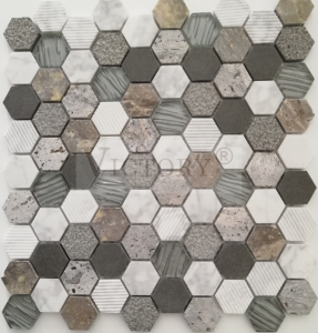 Χονδρικό εργοστασιακό εξάγωνο μωσαϊκό μαρμάρινο πλακάκι μωσαϊκού μαρμάρου Carrara/Ajax/Emperador/PerlinoBianco Εξάγωνο μαρμάρινο μωσαϊκό πλακιδίων για πιτσιλιές εξάγωνο μωσαϊκό πλακάκι Γυαλί και πέτρα μωσαϊκό Πλακάκι μωσαϊκό πέτρα μωσαϊκό μωσαϊκό πλάτης