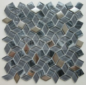 TV Background Decorative Strip Mix Glass Marble Mosaic for Wall Tile Gradient Zopangidwa Zamakono Zapadera Zachilengedwe Zamwala Galasi Matailosi a Mosaic Marble