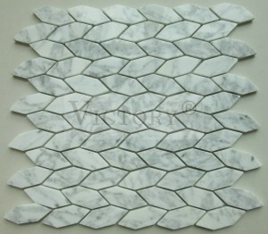 Sechseckige Mosaik-Bodenfliese, Marmor-Mosaik-Aufkantung, Carrara-Mosaikfliesen, sechseckige weiße/schwarze/graue Marmorstein-Mosaikfliese für die Küchenrückwand