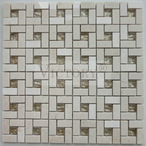 Carrara Marble Mosaic Tile Marble Mosaic Floor Tile Marble Mosaic Backsplash Mosaic Kitchen Floor Tile Stone Tile Marble Mosaic Diamond Shape Golden Metal Inlay Stone Mosaic Decorative Wall Yellow Stone Mosaic Tile