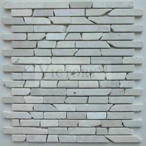 Strip Stone Mosaic Waterjet Mosaic Tile Black and White Mosaic Tile White Mosaic Backsplash Naravni marmorni kamen mozaik, oblikovan marmorni mozaik za dekoracijo doma