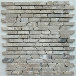 Strip Stone Mosaic Waterjet Mosaic Tile Ασπρόμαυρο μωσαϊκό Πλακάκι Λευκό μωσαϊκό Backsplash Μωσαϊκό από φυσικό μάρμαρο, μωσαϊκό σε σχήμα μάρμαρο για διακόσμηση σπιτιού