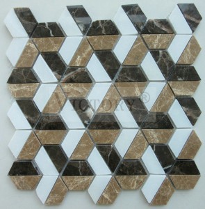 Ny malaza indrindra Back Splash Trapezoid Marble Stone Mosaic Tile Hexagon Mosaic Tile Trapezoid Mosaic Tile Mosaic Tile ho an'ny Shower Floor Mosaic Kitchen Tile Mosaic Wall Decor