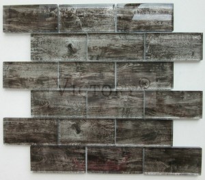 Mosaico de madera rústica natural para pared con efecto 3D para interiores, salpicadero de madera de carbón, tira de parquet, mosaico de vidrio