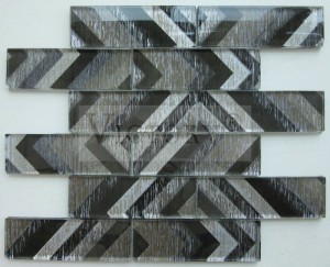 Stekleni mozaiki Stenske ploščice Lasersko bleščeče dekorje za dom Back Splash Morden Design Vzorec blaga Laminirane notranje značilnosti