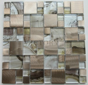 Kovová mozaika Backsplash Kovová mozaika Kúpeľňové dlaždice Morské sklo Mozaika Mozaika Čierna metalíza