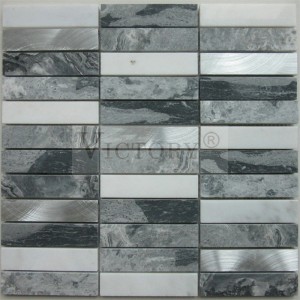 Vittoria Wave Grey Marble Mosaic China Stone Pietra Naturale Mosaic Tile Marble Mosaic Tile Backsplash