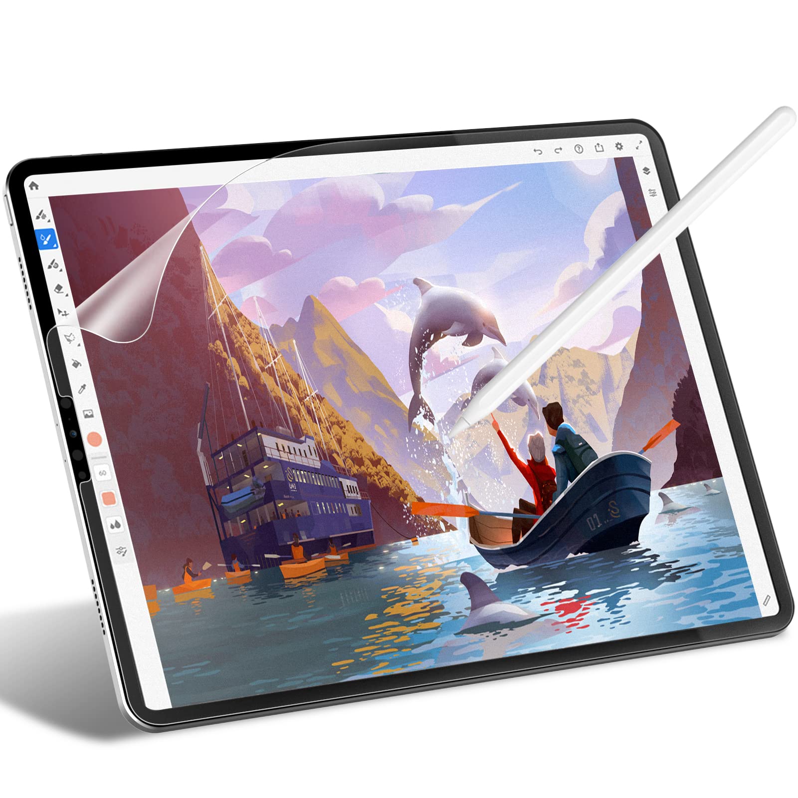Paperfeel ეკრანის დამცავი iPad Pro-სთვის 11 დიუმიანი (2020) მქრქალი ფირის საწინააღმდეგო მბზინავი დამცავი წერისა და ხატვისთვის